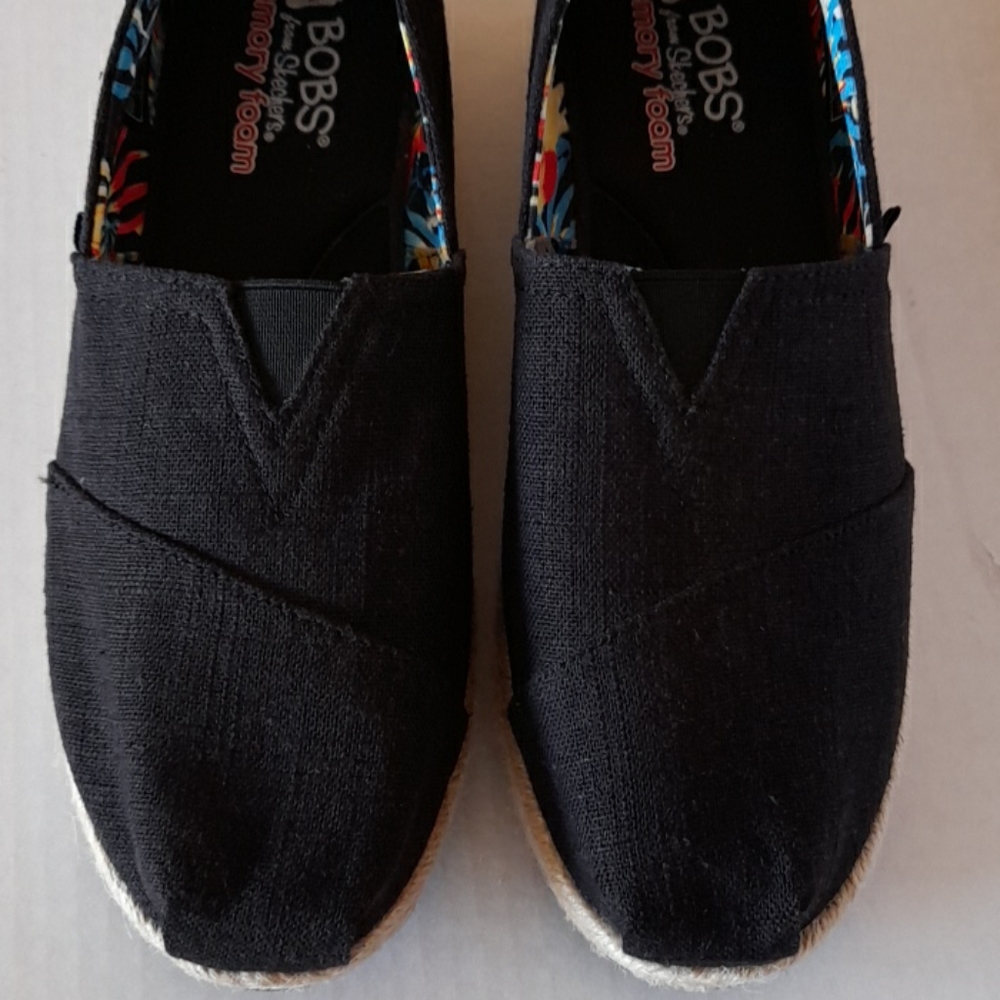 Bobs By Skechers Memory Foam Slip On Spadrille Pla - image 2